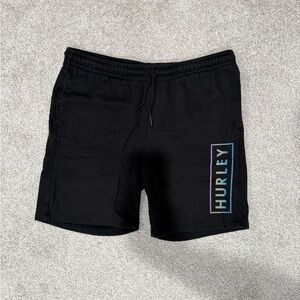 Hurley Men's Black Athletic Shorts with Logo